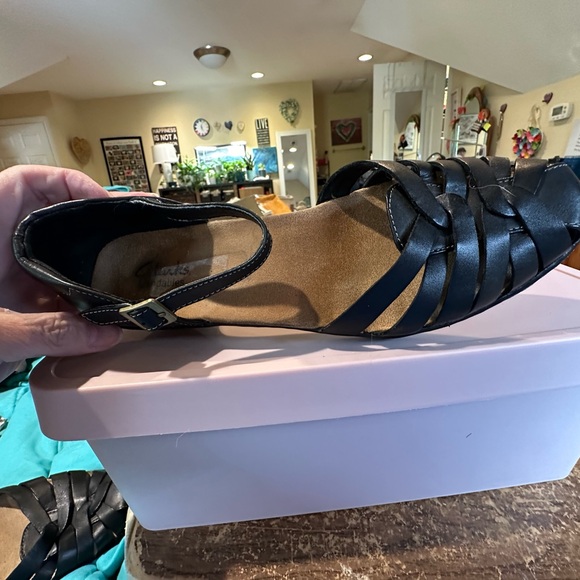 Clarks Black Strappy Sandals - Picture 3 of 5